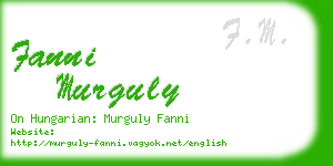 fanni murguly business card